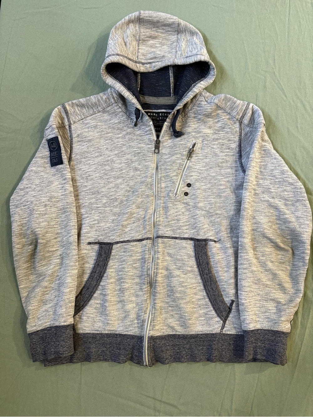 Men's Vintage 2000's Mark Ecko Cut and Sew Full Zip Hoodie L